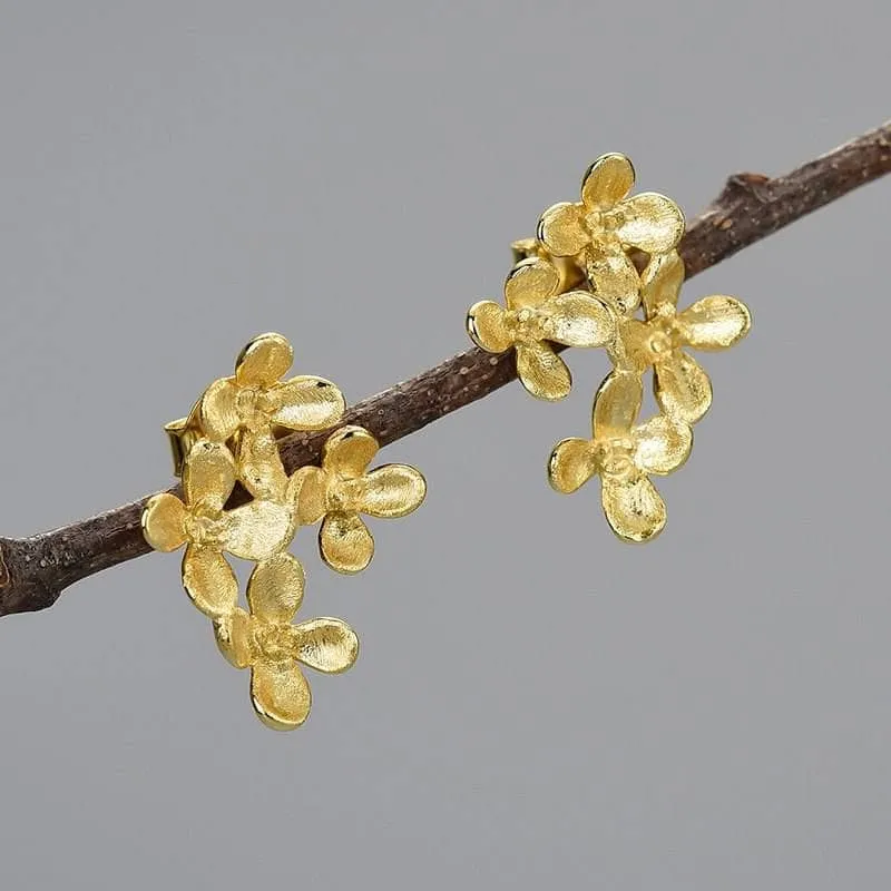 Luxury Osmanthus Flower Stud Earrings