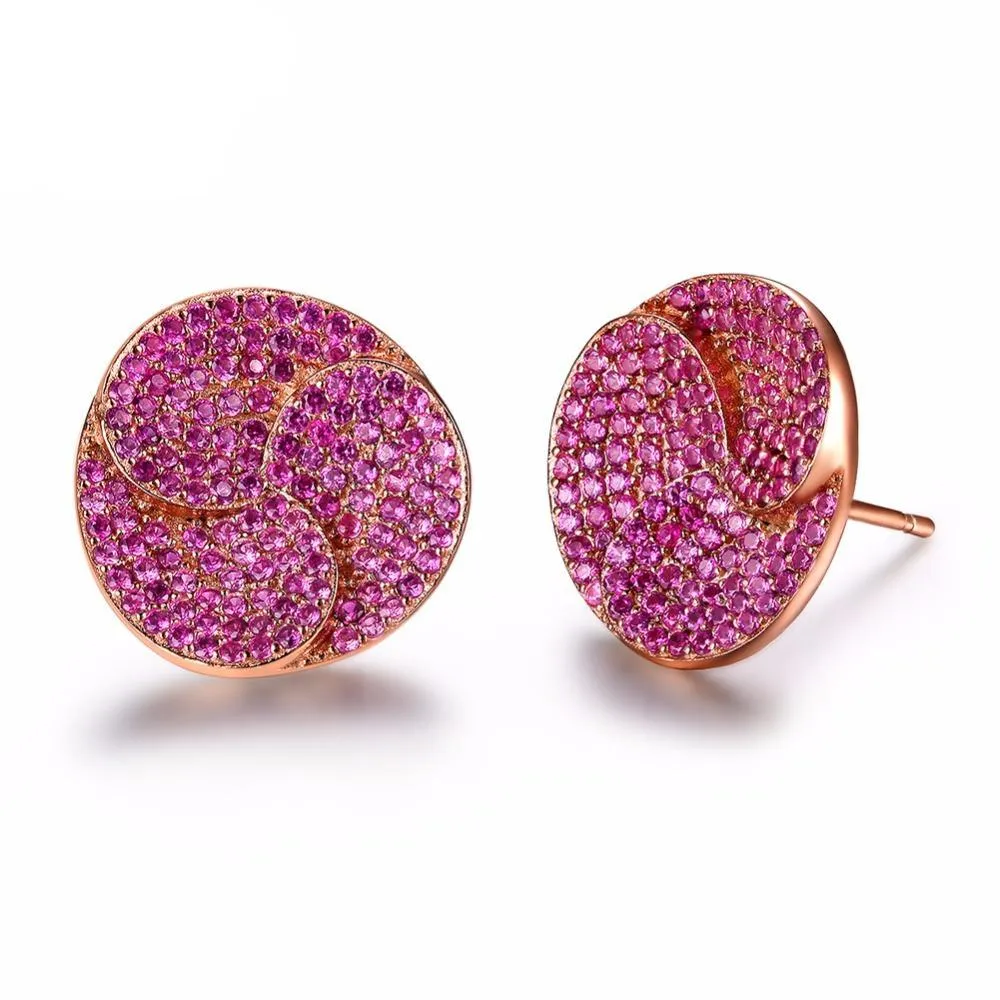 Luxury Women's Stud Earrings With AAA Zirconia Flower