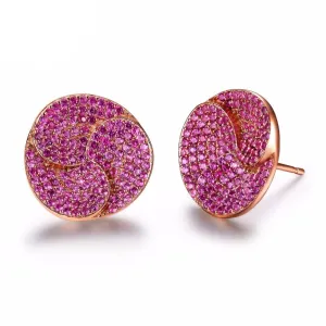 Luxury Women's Stud Earrings With AAA Zirconia Flower