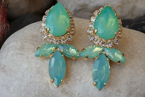 Mint opal earrings.