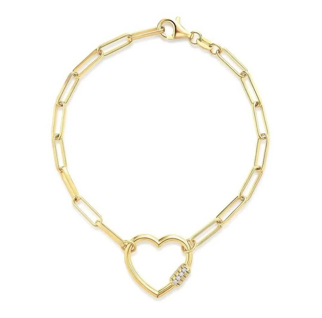 Miss Mimi Heart Paperlink Bracelet - Gold/Silver