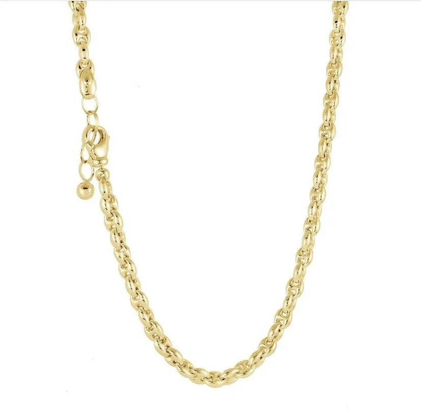 Miss Mimi Small Flat Coffee Bean Chain - Gold/Silver