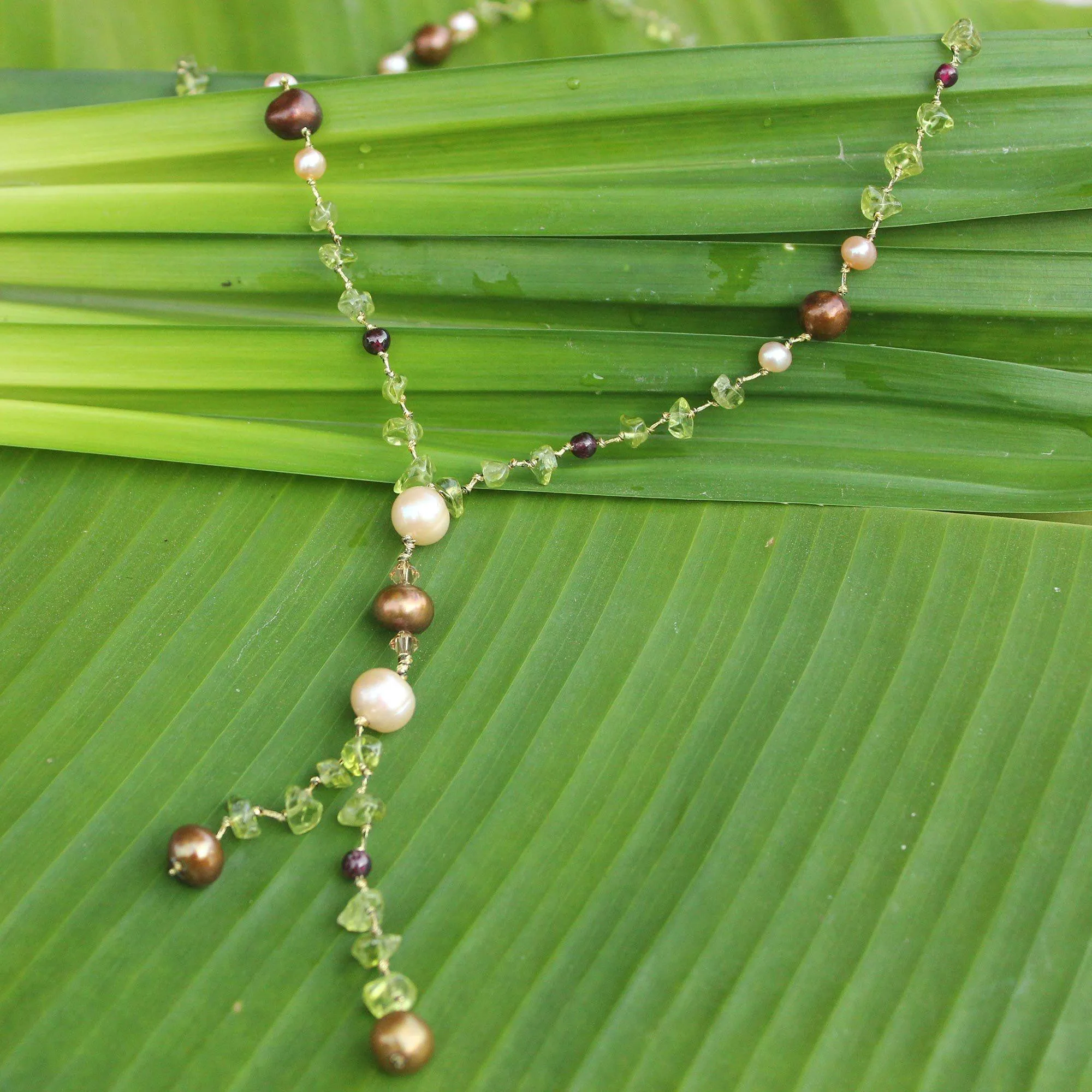 Nature's Melody Pearl & Gemstone Beaded Necklace