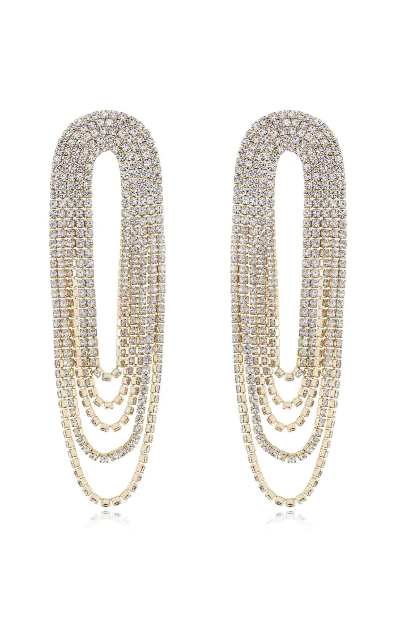 NEW!! Crystal Drape Fringe Earrings by Ettika