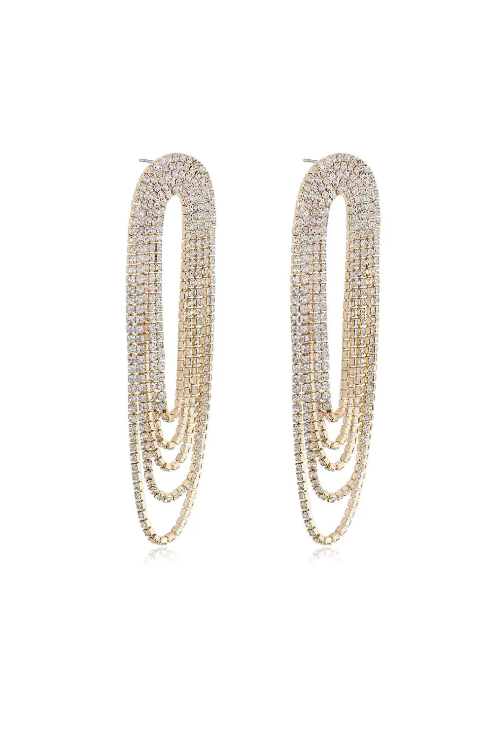 NEW!! Crystal Drape Fringe Earrings by Ettika