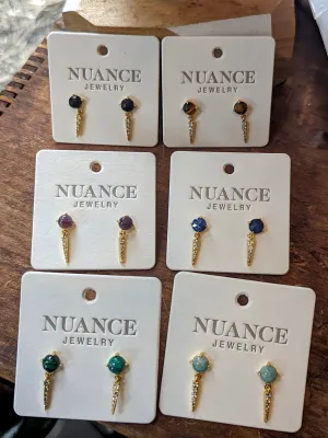 Nuance Stone Spear Earrings