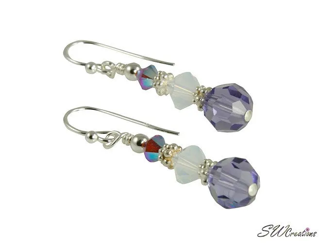 Opal Tanzanite Crystal Beaded Earrings