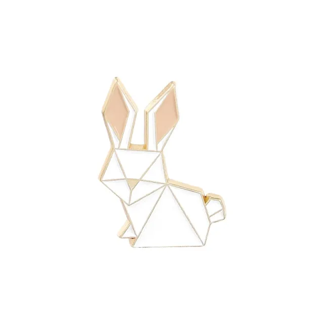 Origami Enamel Pin Brooches