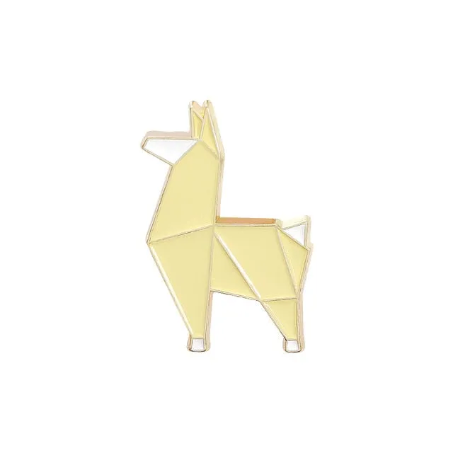 Origami Enamel Pin Brooches