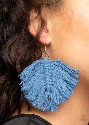 Paparazzi Earring ~ Macrame Mamba - Blue