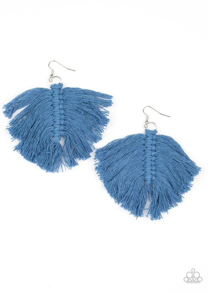 Paparazzi Earring ~ Macrame Mamba - Blue