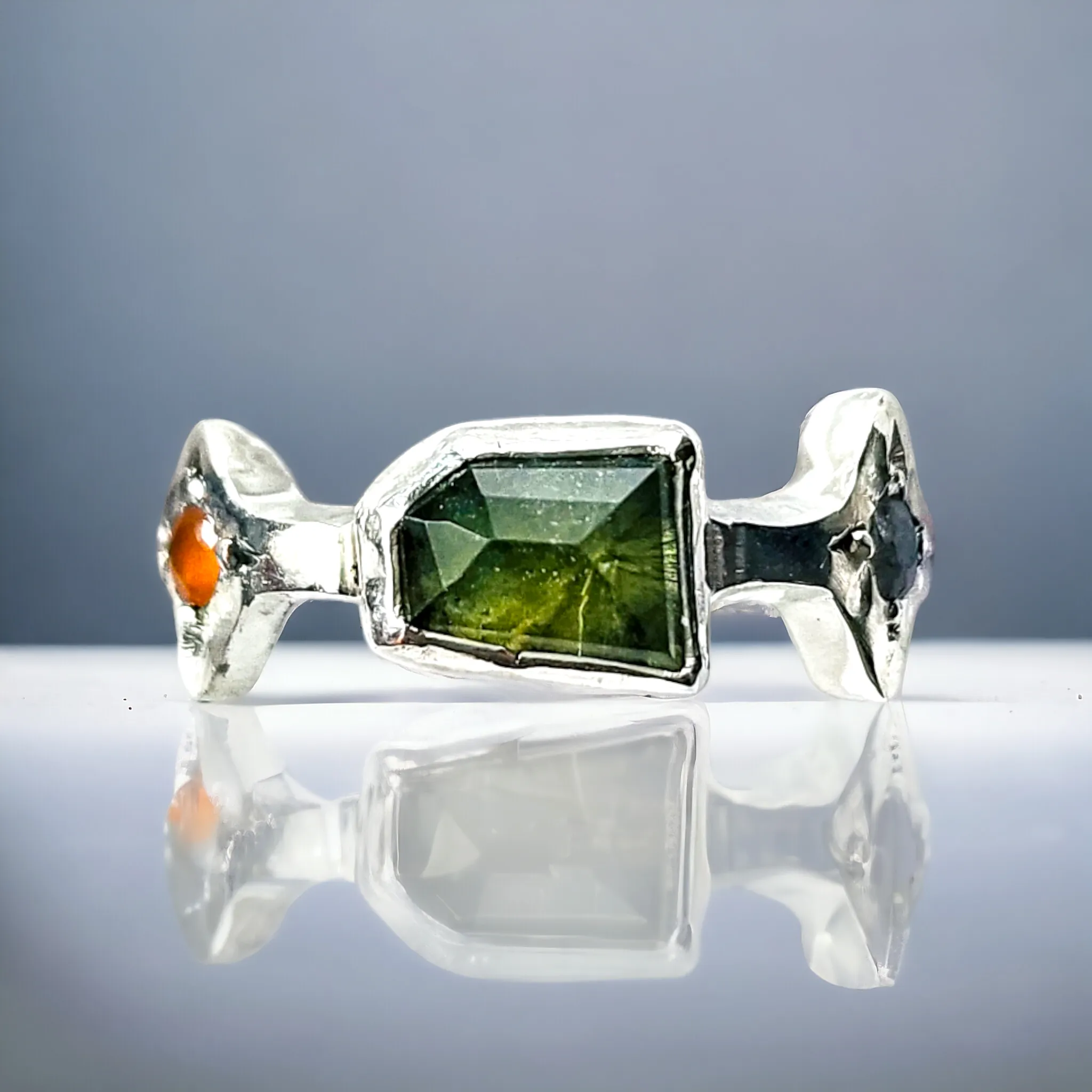 Peridot, Carnelian, Labradorite Ring #2