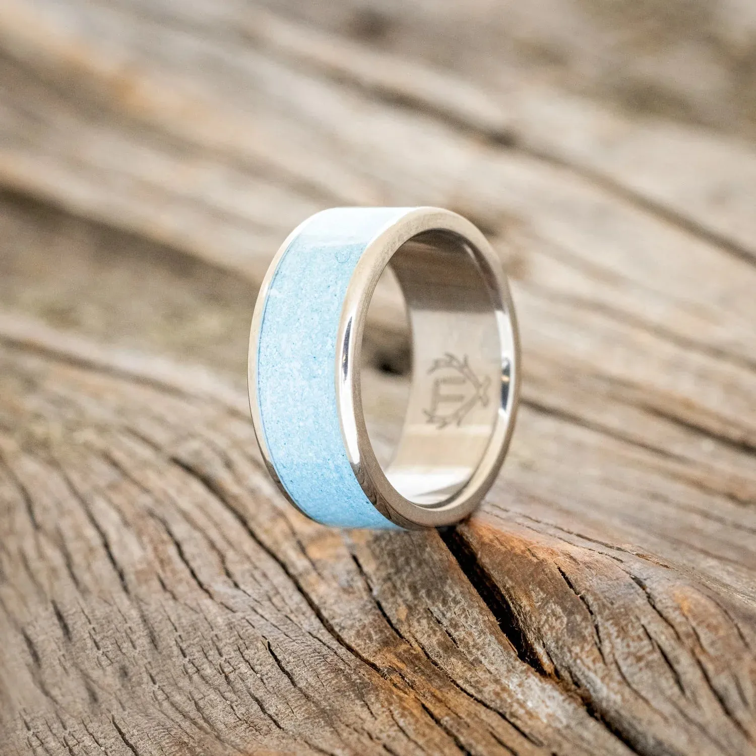 "RAINIER" - TURQUOISE WEDDING BAND - TITANIUM - SIZE 11