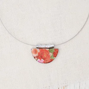 Red Kimono Half Moon Pendant