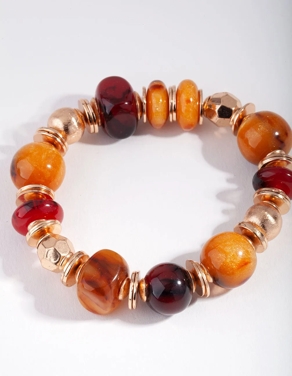 Red Mixed Resin Bead Bracelet