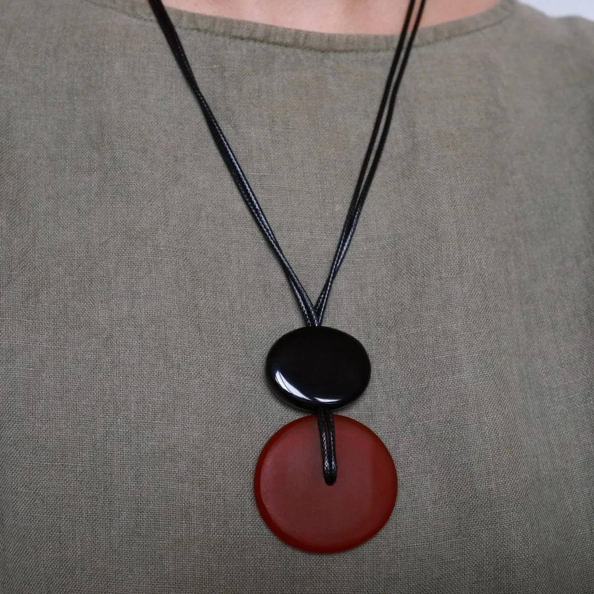 Red Resin Sliding Pendant