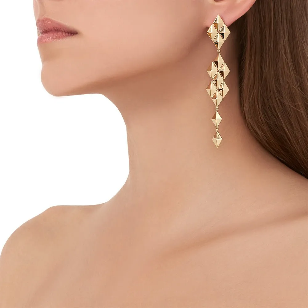 Rose Gold Python Symmetrical Drop Earrings