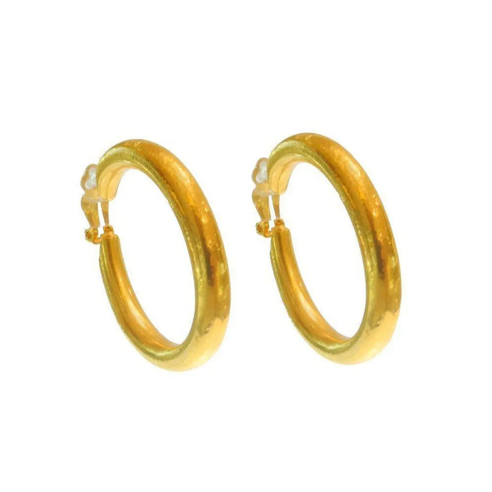 Round Clip Hoop Earrings