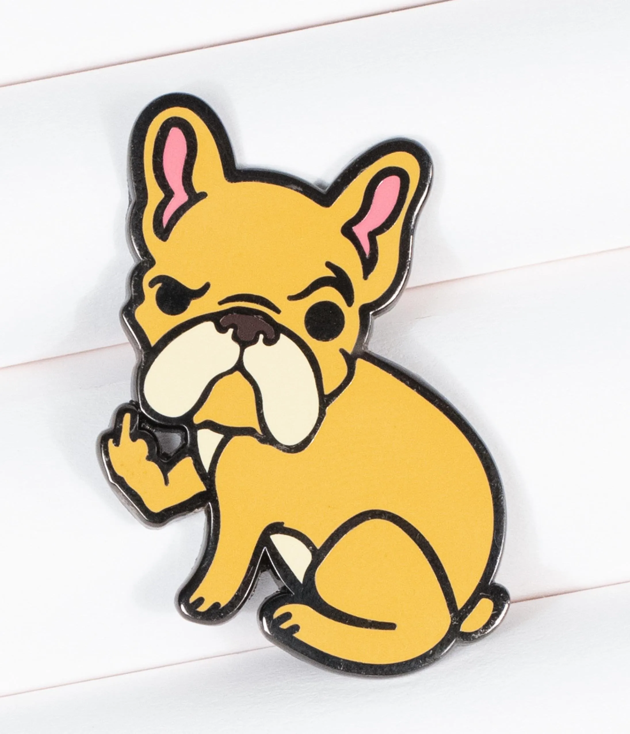 Rude Frenchie Enamel Pin