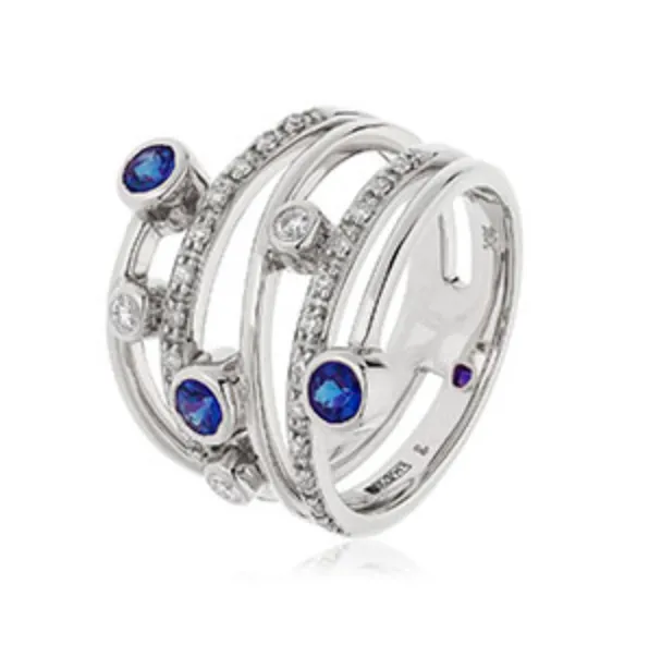 Sapphire & Diamond Wing Cocktail Ring