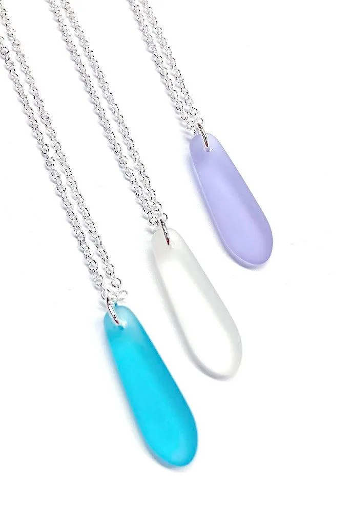 Sea Glass Drop Pendant Necklace