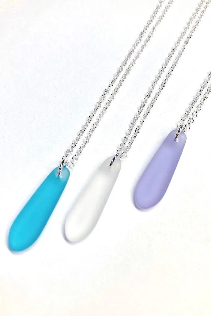 Sea Glass Drop Pendant Necklace