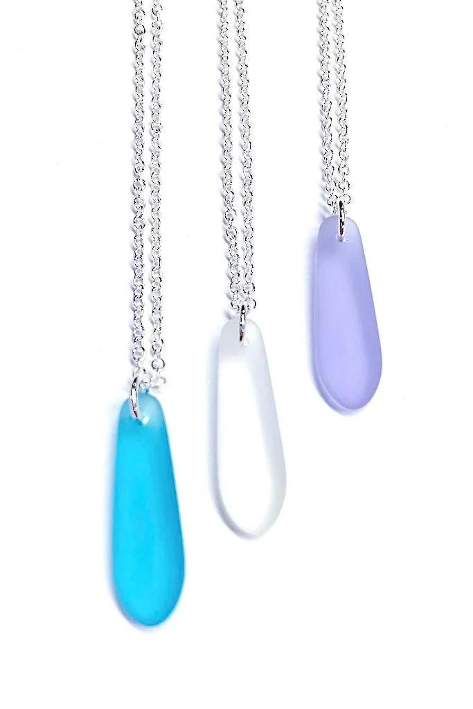 Sea Glass Drop Pendant Necklace