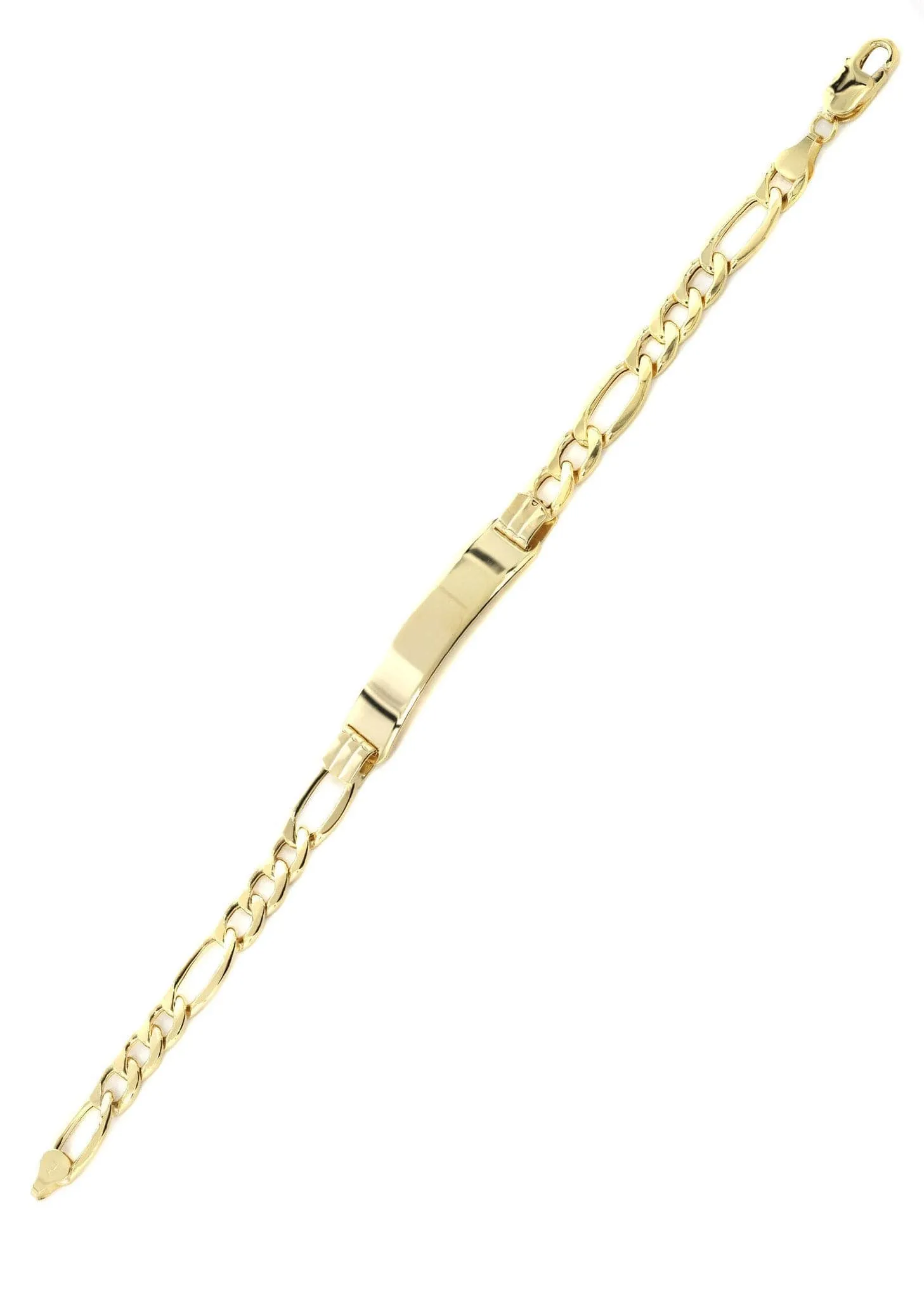 Semi Solid  Id Figaro Bracelet 10K Yellow Gold