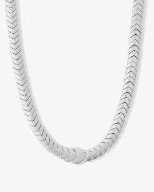 Serpent Herringbone Collar 16" - Silver