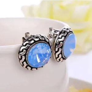 Shimmering Crystal Clip-On Silver Earrings for Women