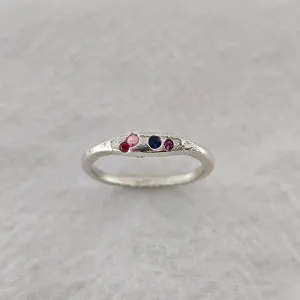 Silver Aluna Ring - Mixed Sapphire