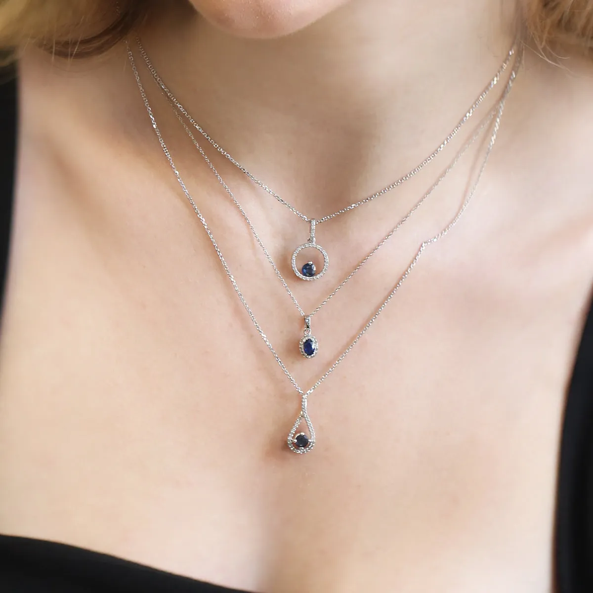 Silver Limitless Sapphire & Diamond Necklace