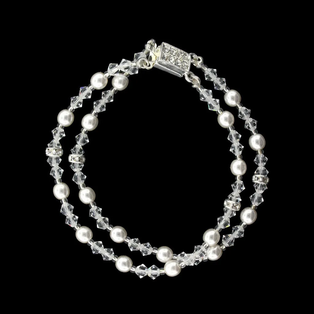 Single-Row Beaded Bridal Bracelet