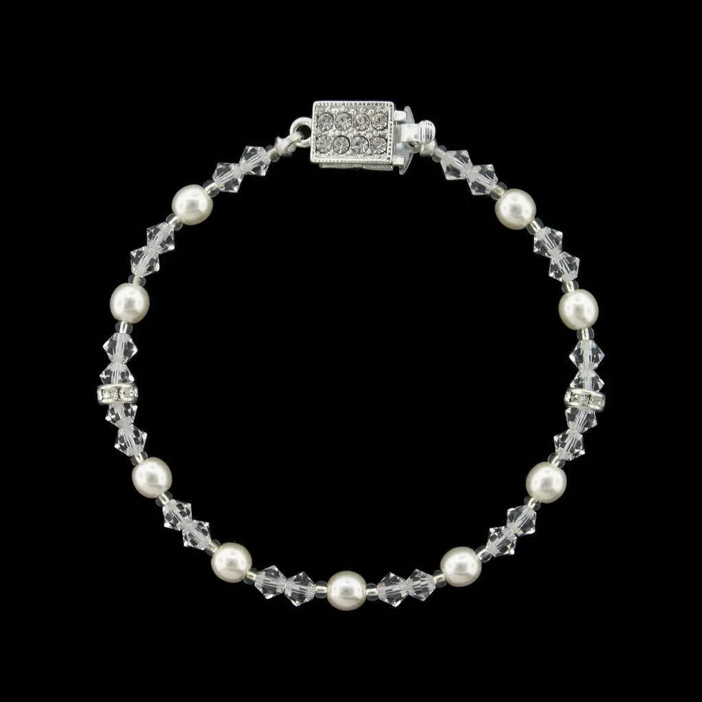 Single-Row Beaded Bridal Bracelet