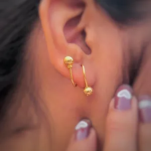 Solid Gold Plated Silver Ball Studs Earring.