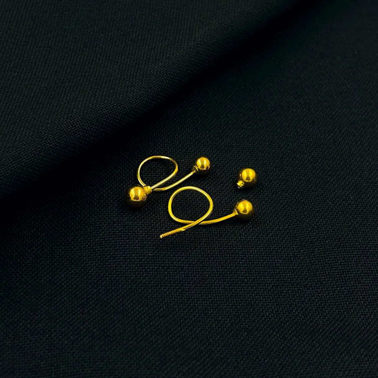 Solid Gold Plated Silver Ball Studs Earring.