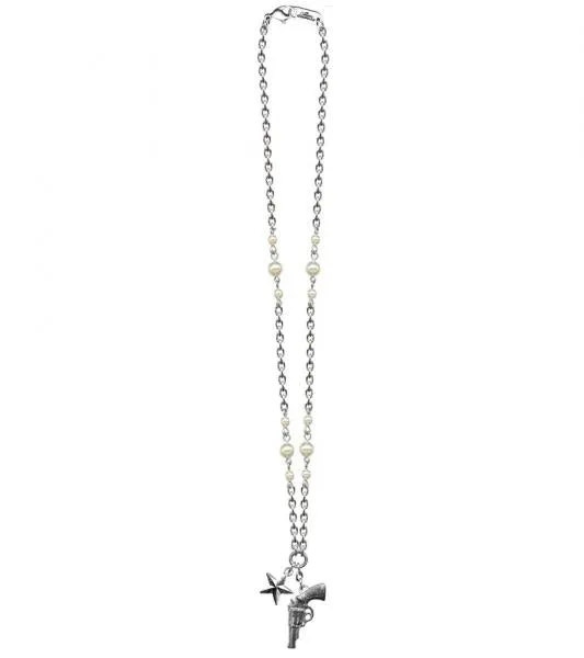 Star Gun Sweet & Petite Necklace - Cream Pearl Glass Beads