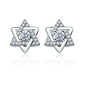 Star of David Stud Earrings Zircon Crystal