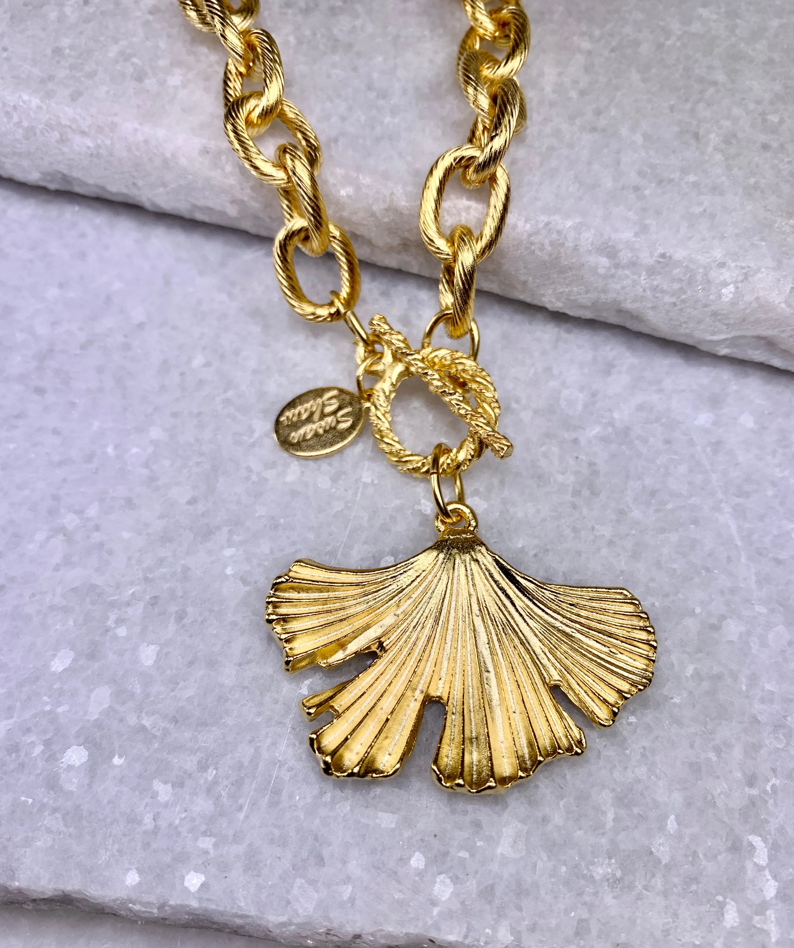 Susan Shaw Ginkgo Toggle Necklace