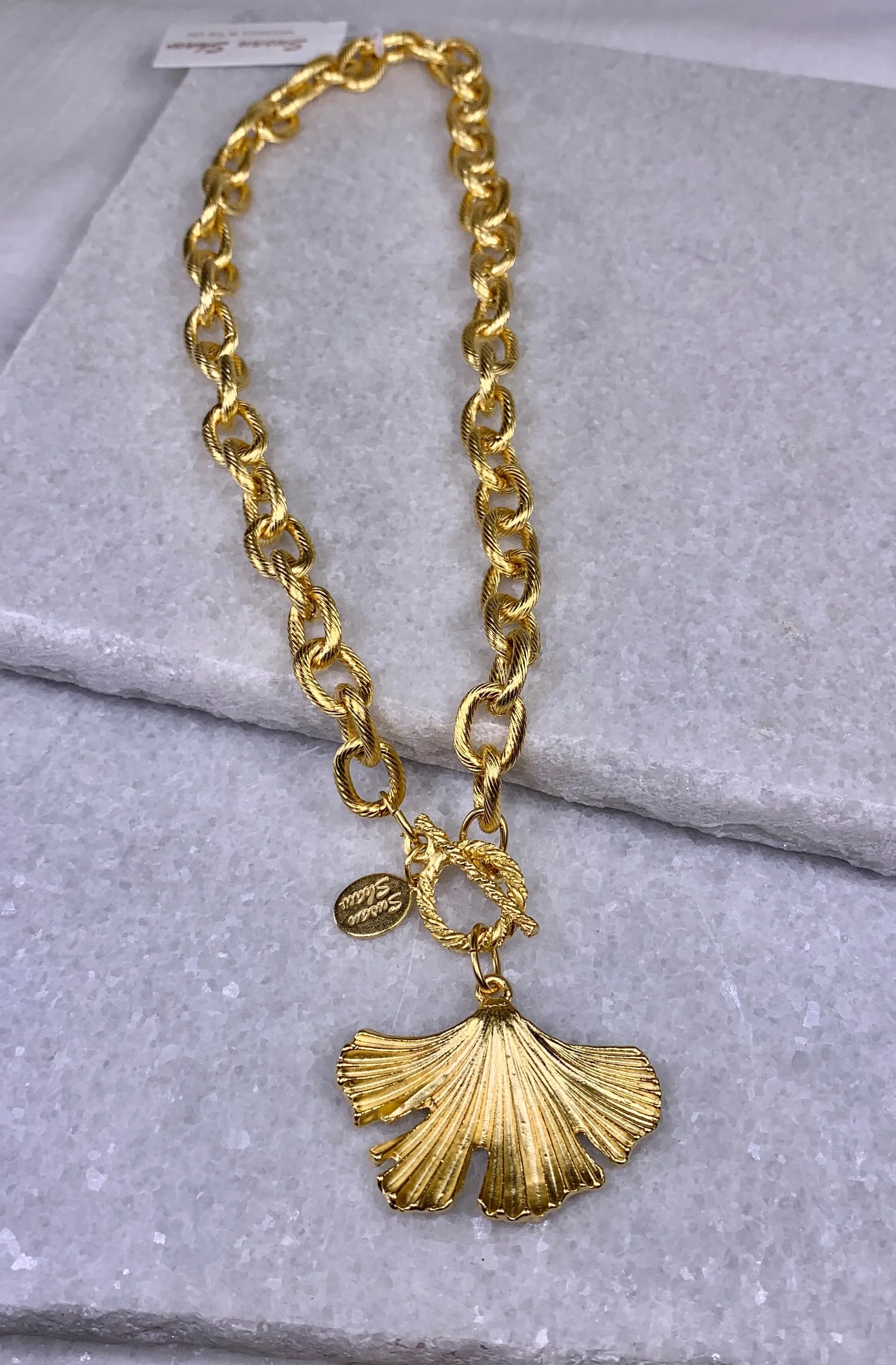 Susan Shaw Ginkgo Toggle Necklace