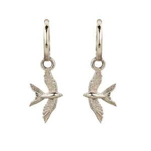 Swallow In Flight Hoop Earrings