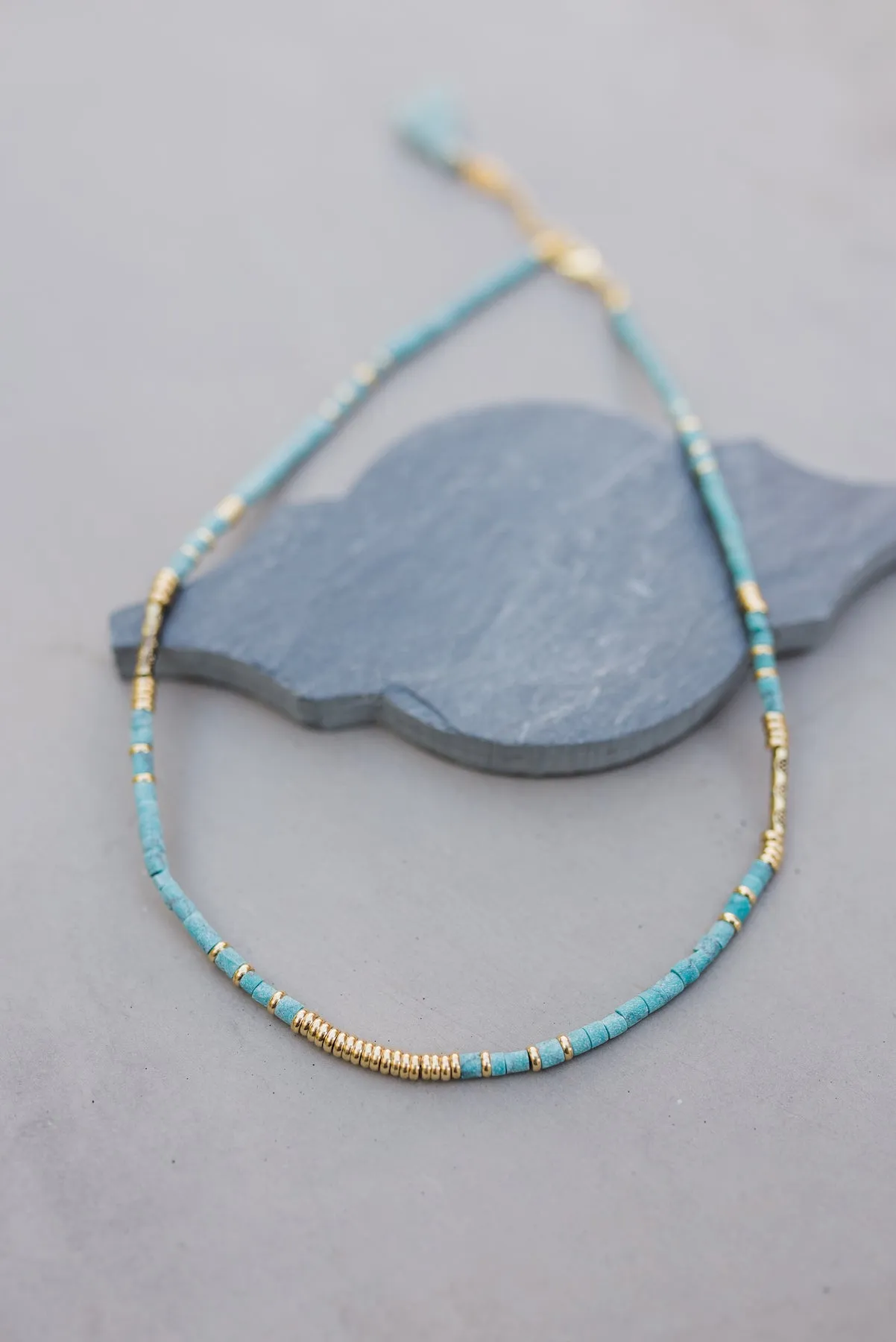 Teal Rondelle Necklace