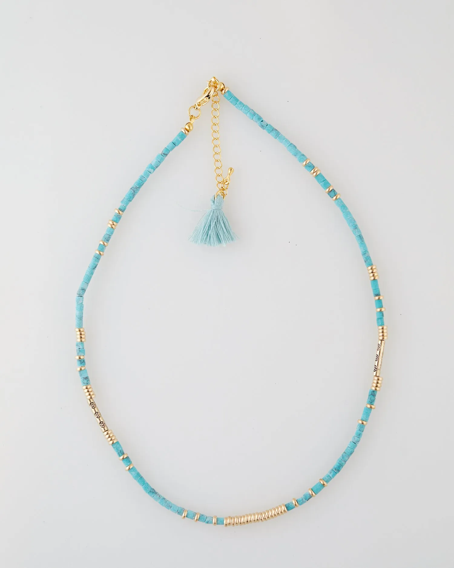 Teal Rondelle Necklace