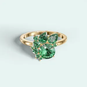 The Estrella Ring - Green Sapphires