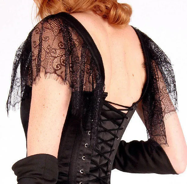 The Mildred Corset. Bespoke high quality authentic corset with brooch and laces on steel bones