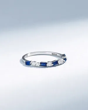 Thin Mix Dark Blue Sapphire Half Band