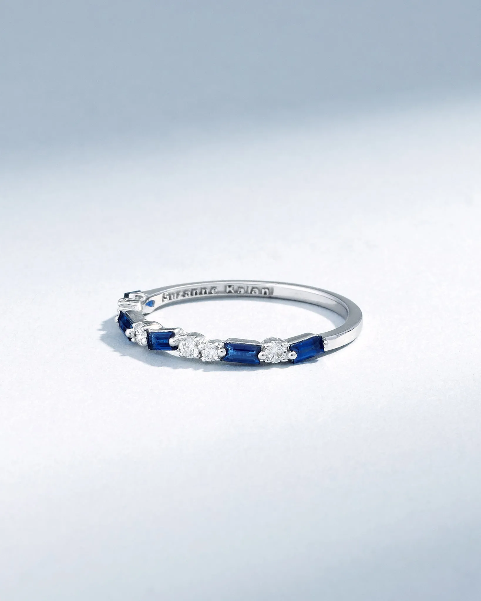 Thin Mix Dark Blue Sapphire Half Band