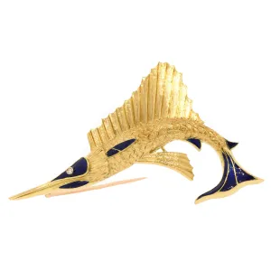 Tiffany and Co. Sailfish Enamel Pin