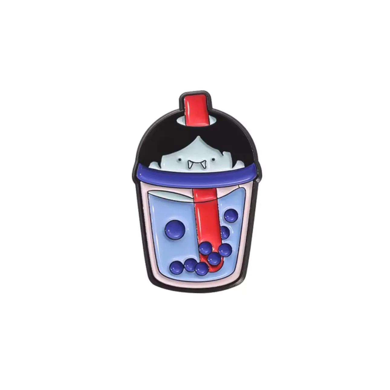 Vampire Bubble Tea Brooch Enamel Pin