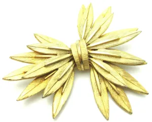 Vintage 1960s Gold Leaf Brooch